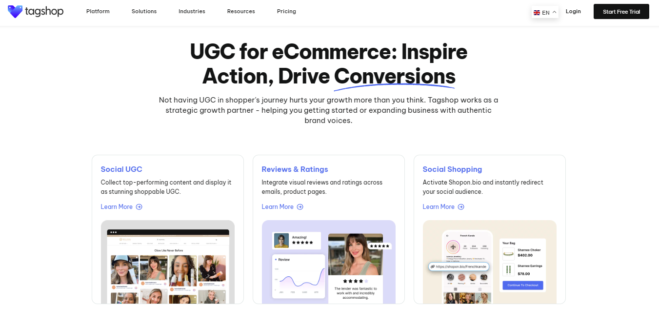 Screenshot of Tagshop's homepage, used in a blog post about Black Friday deals.